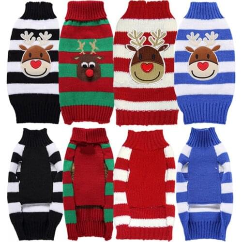 Winter Cartoon Dog Clothes Warm Christmas Sweater For Small Dogs Pet Clothing Coat Knitting Crochet Cloth Jersey Perro