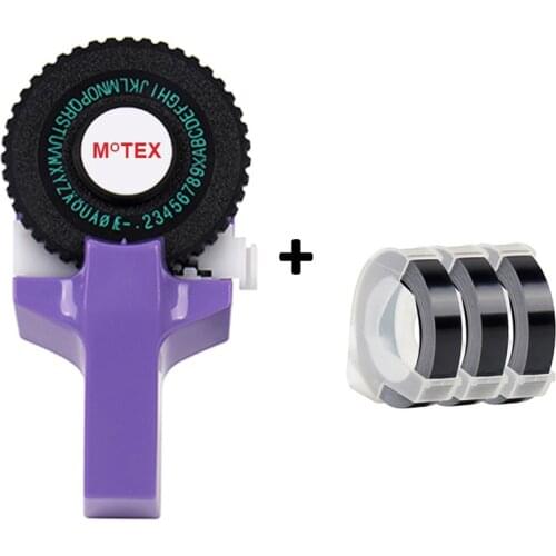 1PCS MoTex E101 label machine Purple embossing label maker with compatible dymo 3D embossing Tape Typewriter label maker machine