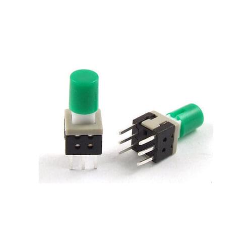 10Pcs 5.8 x 5.8mm x 14mm Green Cap PCB Momentary Push Button Tactile Tact Switch
