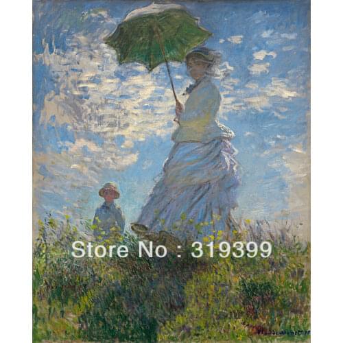 100% handmade Oil Painting Reproduction on linen canvas with Museum quality,Woman with a Parasol by Claude Monet