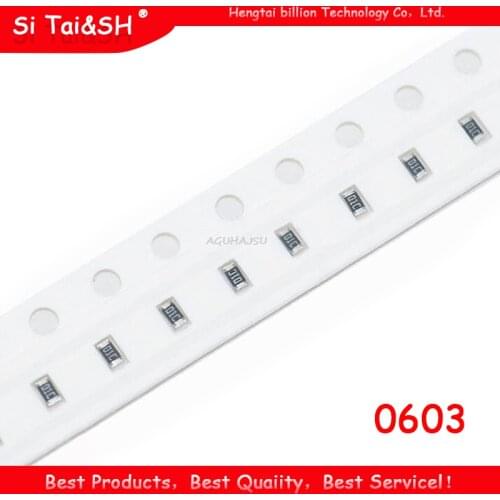 100pcs 0603 SMD 1/8W chip resistor resistors 0 ohm - 10M ohm 0R 4.7R 100R 200R 220R 1K 4.7K 4K7 10K 100K 200K 220K resistance