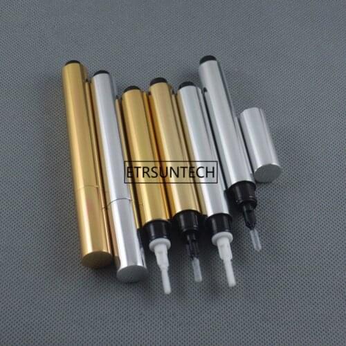 100pc 3ml Empty Click Pen With Gold Or Black Color, Round Cosmetic press Pen, Portable Eyeliner Growth Fluid Tube F2232