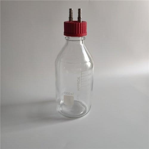 1000ml clear biological anaerobic reaction bottle fermentation flask 1000ml transparent glass reagent reaction bottle