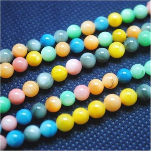 66pcs nature mother of pearl shell beads loose beads diy beads strings size 6mm top fashion beads accessories round ball