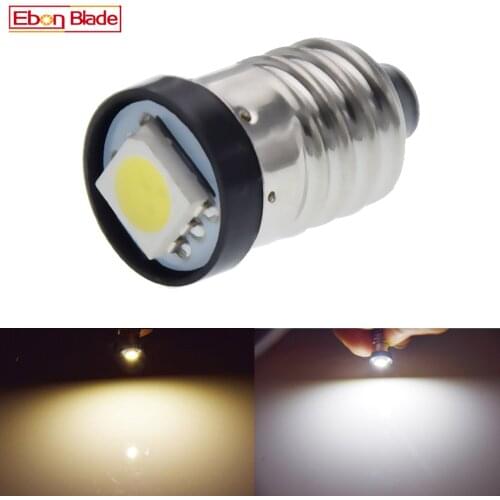 2/4 Pcs Warm/White E10 3 Volt 6 Volt LED Lights Bulbs 1447 Screw Base Mini Flashlight Torch Led Bulb Lamp Light 3V 6V DC