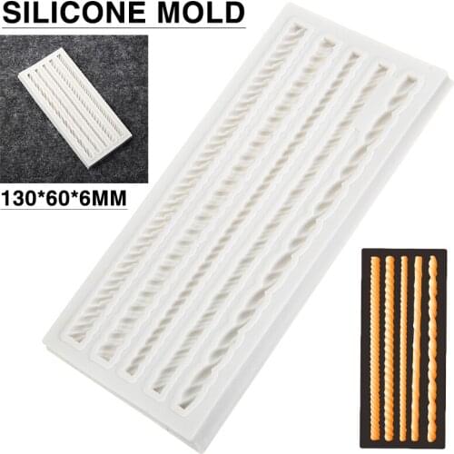 3D Pearl Knit Rope Knitting Silicone Fondant Mold Chocolate Cake Border Decorating Molds DIY Cookie Sugar Icing Gumpaste Tools