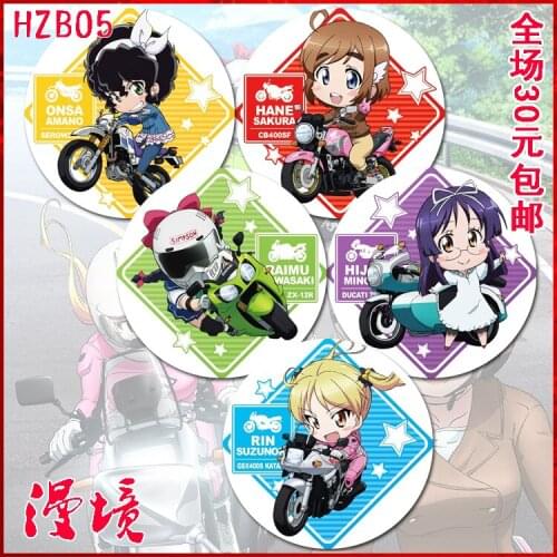 5pcs/set Anime Bakuon!! girl character Hane Sakura & Rin Suzunoki anime badges brooch 58mm Pins acrylic Brooch