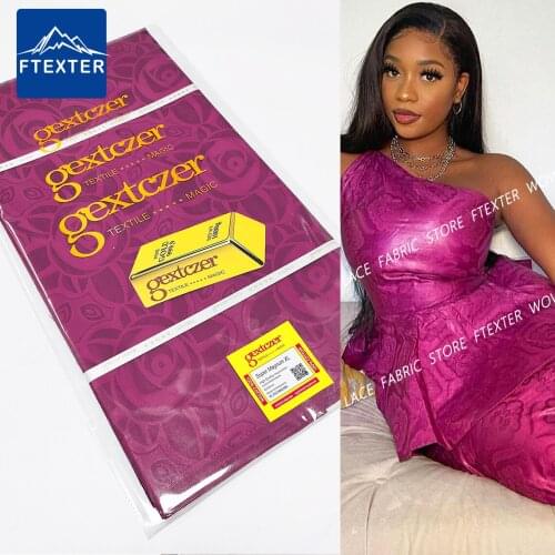 5 Yards Purple New Style Keep Shiny Basin Riche Gextcze 2021 African Lace Fabric For Senegar Bazin Riche Tissu Sewing Material