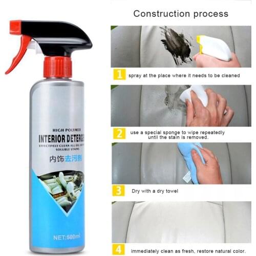 500ML Car Interior Cleaning Agent Velvet Fabric Leather Seat Cleaner Automotive Coating Ceramic Nano-coated Car Windshields