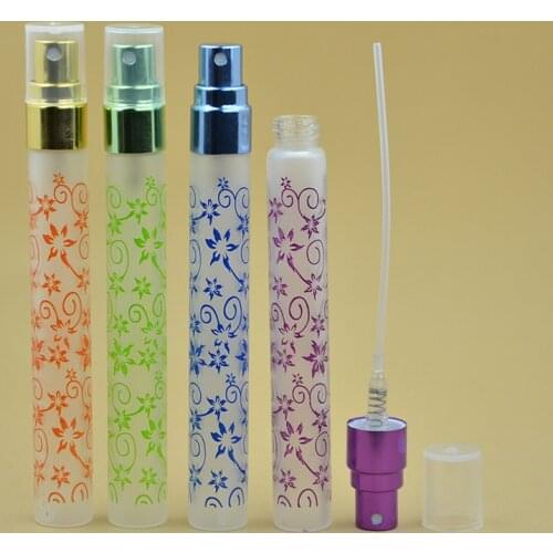 6Pcs Atomizer Refillable Portable Mini Parfum Printed 10ml Glass Perfume Spray Bottles Cosmetics Nebulizer Empty Spray Bottle