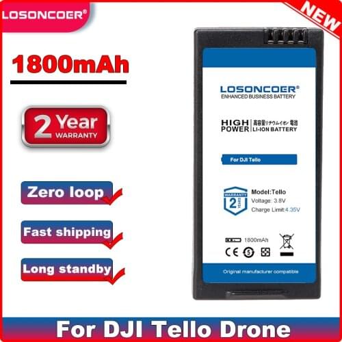 LOSONCOER 1800mAh Good Quality Battery for DJI Tello Drone Flight Battery Accessories