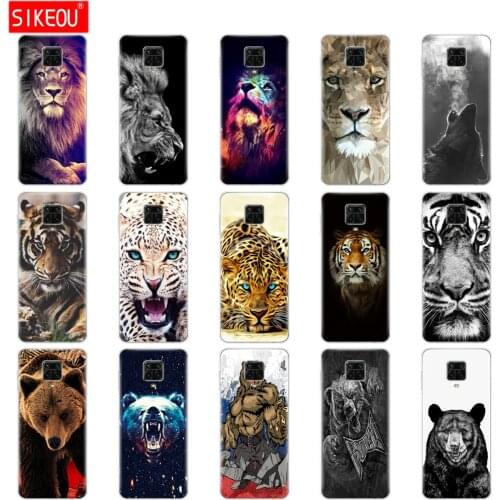 For Xiaomi Redmi Note 9S Case Silicon Painting Soft TPU Back For Redmi Note 9 Pro Note9S Cover wolf tiger lion bear