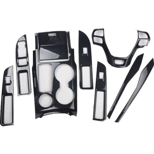 For 16-18 Ford Explorer Modified Faux Carbon Fiber Mahogany Interior Center-controlled Front Desk Gear Patch Sequins