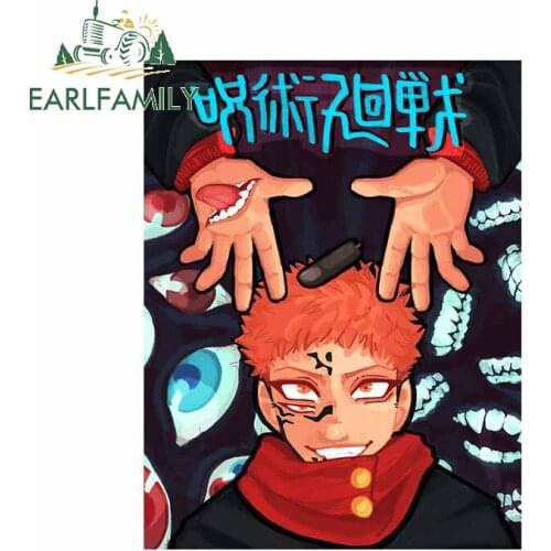 EARLFAMILY 13cm x 9.9cm For Jujutsu Kaisen Motorcycle Car Stickers Windows Decal Car Styling Trunk Scratch-Proof Decoration