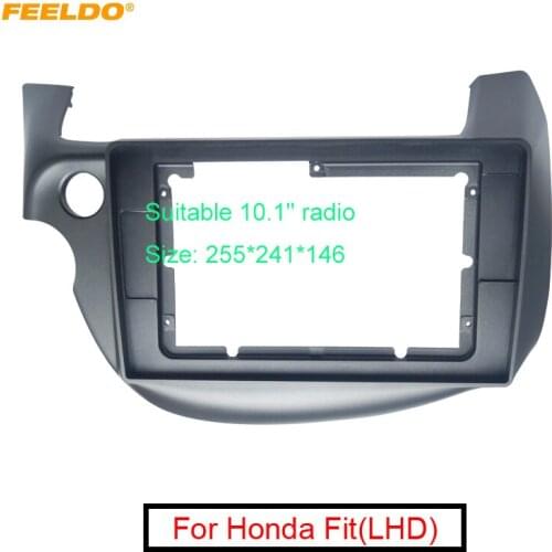 FEELDO Car 2Din Stereo Audio Radio Fascia Frame for Honda Fit(LHD) 10.1" Big Screen CD/DVD Face Dash Mount Trim Kit #FD4915