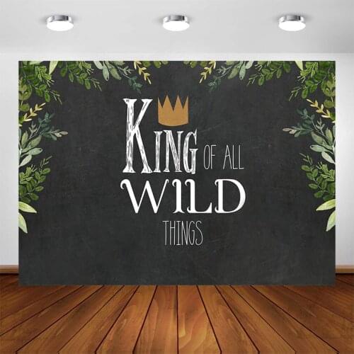 Wild One 1st Birthday Party Backdrop Jungle Safari Animals King Photography Background Baby Boy Party Photo Booth Decorations
