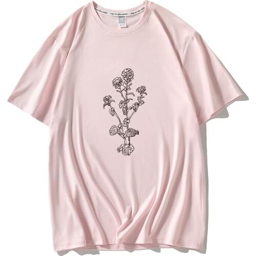 Retro Harajuku No Rain No Flowers T Shirt Women Harajuku Garden T Shirt Farm White Soft Ring Spun Tee on Girls Ladies Clothing