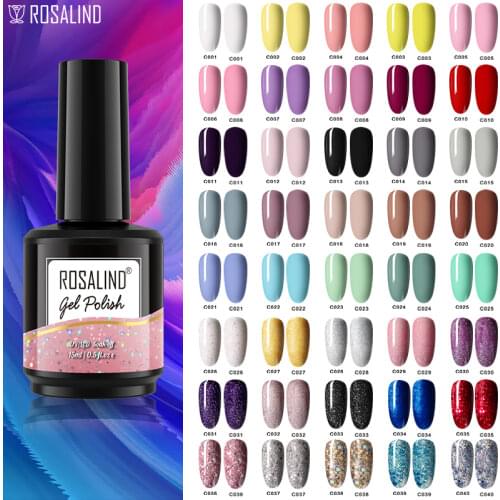 ROSALIND 15ML Gel Polish Hybrid Varnishes Nail Manicure UV LED Gel Semi Permanent Nails Soak Off Gel Lacquer Base Top Coat