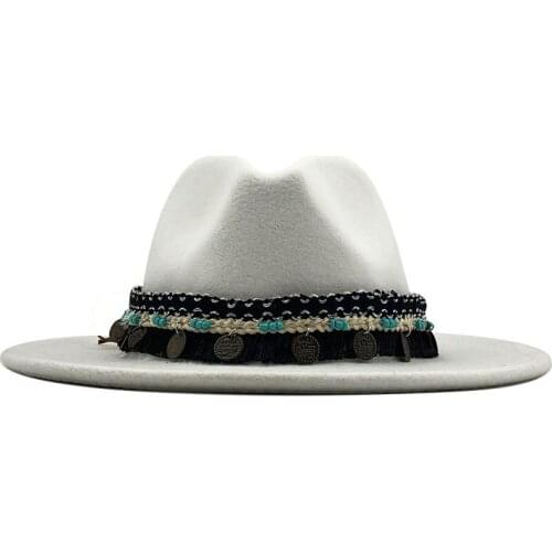 Hot Fedora Hat for Women Men Wool Felt Wide Brim Hat Vintage Jazz Fedora Hat Couple Cap Winter chapeau femme