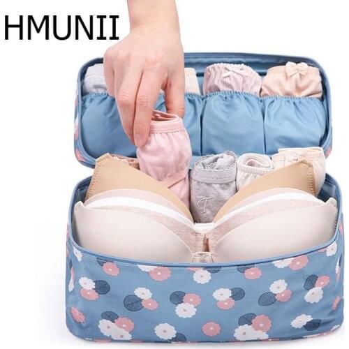 HMUNII cosmetic bag korean makeup organizer underwear bra makeup make up cosmetic bags storage bags travel bags handbags