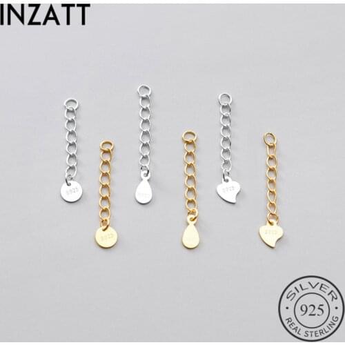 INZATT 2 Pieces/ Lot Real 925 Sterling Silver Necklace Chain Tag Charms Wholesale Dropshipping Handmade Of DIY Accessories