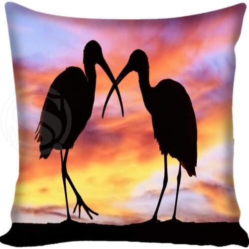 New arrival Hot Sale Ibis Bird Style throw Pillowcase Square Zippered Pillow Cover Custom Gift 40x40cm Drop Shipping