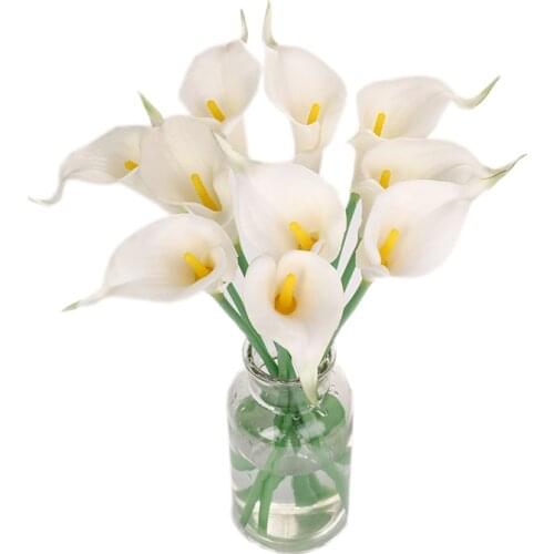Artificial Flowers, Fake Calla Lily Flores for DIY Wedding Bouquets Centerpieces Floral Arrangements Party Table Home Decoration