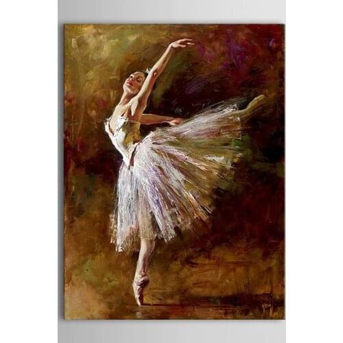 Unframed Oil Painting Handmade Hand Painted Modern Abstract Beautiful Sexy Ballerina Girl Dance Canvas Painting Canvas