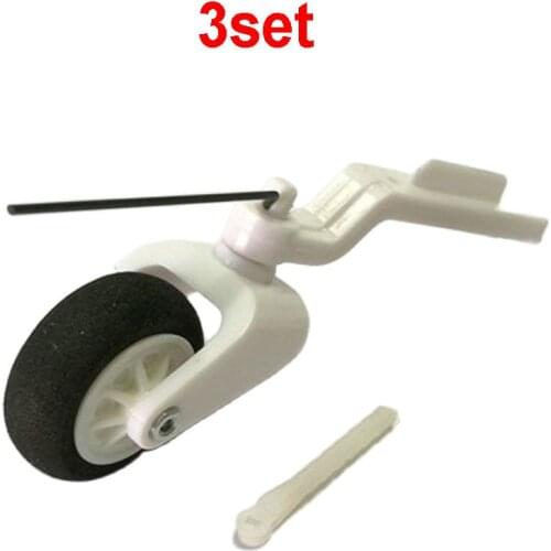 3set PC Mini Steerable Tail Wheel Bracket Assembly D25mm Landing Gear Rear Kits Fr Micro 1.2m Electric Fixed