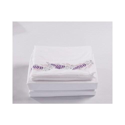 3/4Pcs Bedding Set 6 Styles Polyester Simple Embroidery Queen Twin Full Size Bed Linen Flat Sheet Fitted Sheet Pillowcases