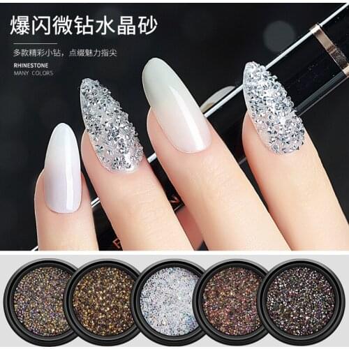 Nail Micro Drill Explosive Crystal Sand Nail Ornament Nail Paste Drill Bottom Micro Zirconium Art Ornament