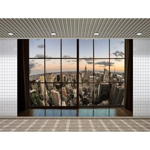 Lyavshi Photo Backgrounds View House French Window City Building Shiny Sunshine Interior Photo Backdrops Photocall Photo Studio