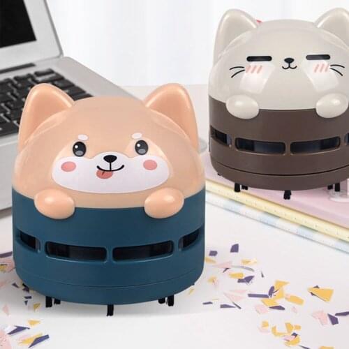 Mini Office Desk Dust Sweeper Cartoons Keyboard Dust Collector Handheld USB Recharge Vacuum Cleaner Home Cleaning Accessories