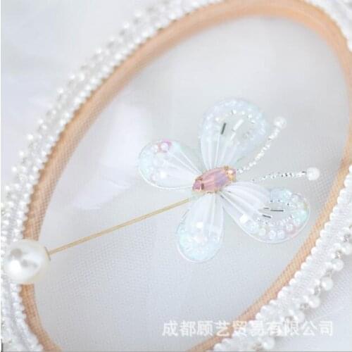 Butterfly breast needle embroidery European embroidery kit simple three-dimensional embroidery Ribbon kit embroidery needlework