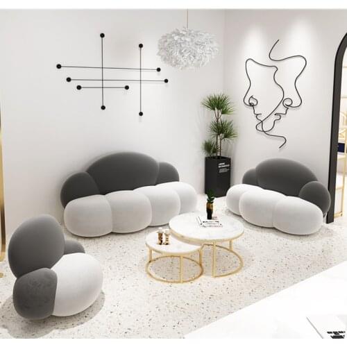4 Pcs Sofas Tables Set Customize Tricolor Creativity Cloud Shape Sofa Luxury Design Home Furniture Hotel Sectional Sofas Suit