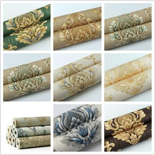 Wallpaper Floral Emboss Wallpapers 3D Damask Background Wall Paper Home Decor Bedroom Living Room Decoration Vinyl Wall Stickers
