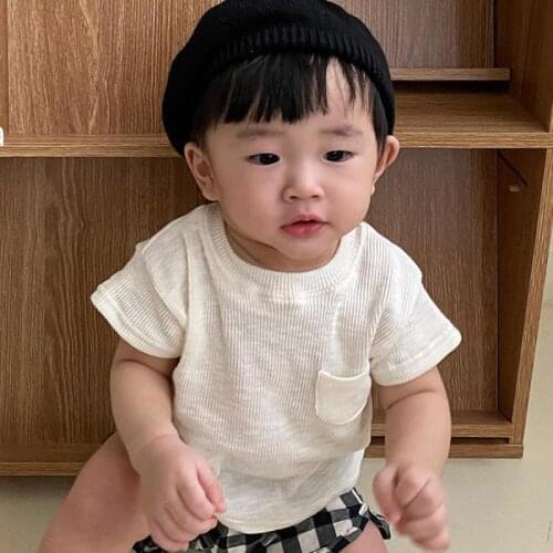 2021 New Summer Cute Baby T Shirt Boys Girls Clothes Kids Cotton Simple Short Sleeve Tops Toddler Girls Tee Children Clothing