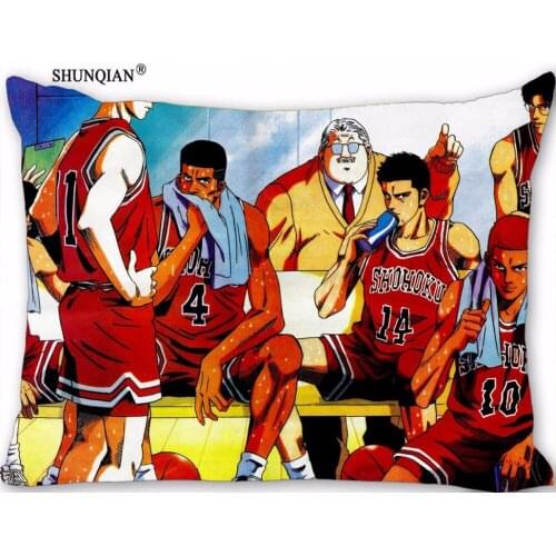 New Custom SLAM DUNK Pillowcase Zippered Rectangle Pillow Cover Cases Size 45X35cm,40x60cm,45X75cm,50X75cm(Two sides)