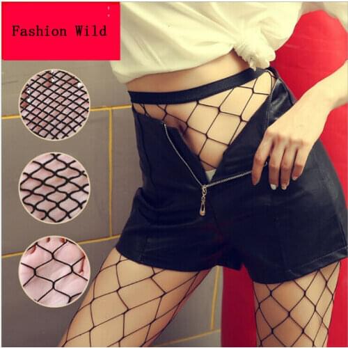 New Fashion Womens Solid Mesh Fishnet Net Pantyhose Tights Stockings Hot Sale Soft Midi Mesh Hollow Out Tights Black