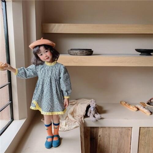 Girl Dress Kids Baby Gown 2021 Classic Spring Autumn Toddler Outwear Party Wedding Princess Tutu Dresses Cotton Children Clothin