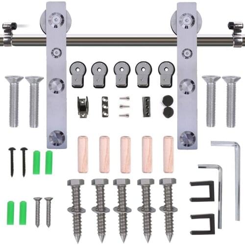 Gifsin Stainless Steel Sliding Barn Door Hardware Rollers J-Shaped with Big Roller
