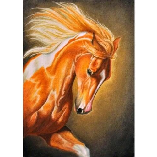 Full circle 5D diamond painting animal horse DIY diamond embroidery set home decoration ornaments