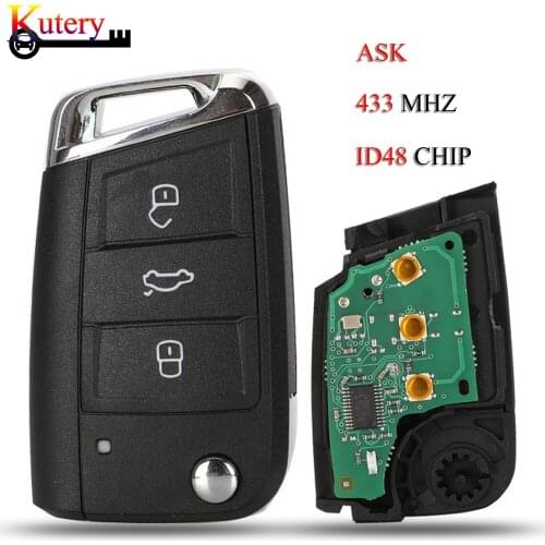 Kutery Keyless Go/Half Smart Remote Car Key For VW Volkswagen Golf7 MK7 Touran Polo Tiguan 433Mhz MQB ID48 Chip