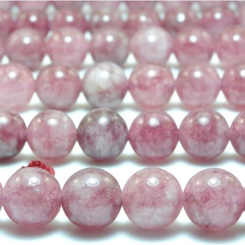 Purple Malaysia Jade Smooth Round Loose Beads Wholesale Gemstone Semi Precious Stone Bracelet Necklace Diy Jewelry Making Supply