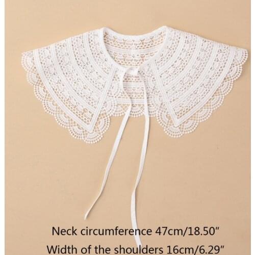 Q1FA Hollowed Geometric Embroidery False Shirt Collar Various Shape Fashionable Decorative Faux Collar Chic Detachable Collar