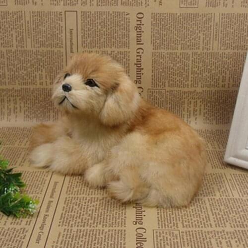 Puppy Simulation Doll Toy Mini Pekingese Dog Ornament Home Car Office Decor