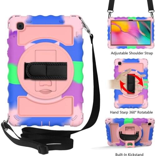 Heavy Duty Cover for Samsung Galaxy Tab A7 10.4 2020 Shockcproof Cover with Shoulder Strap for Samsung T500 T505 Silicone Case