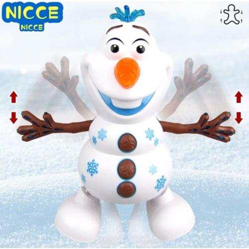Dancing Snowman Olaf Robot With Led Music Flashlight Model Electric Cartoon Snow Action Figure Machine Christmas Gift Kids Toys