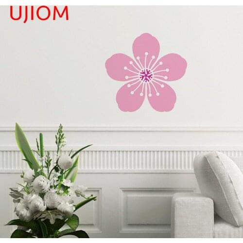 UJIOM Cartoon Flower Decoracion Para Sala Living Room Decor Wall Stickers Peach Blossom Bathroom Decor Poster Mural Art
