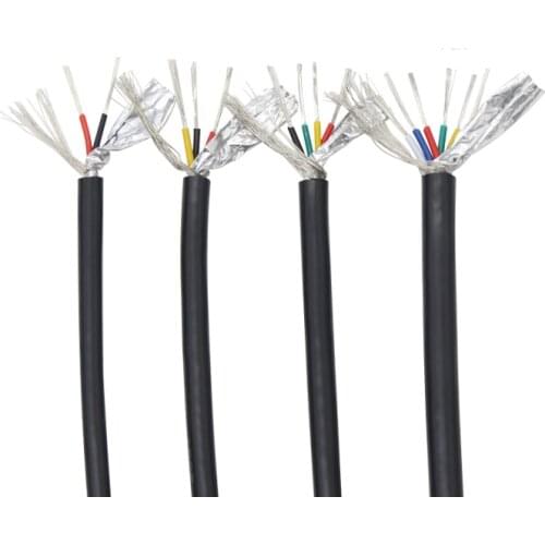 UL2464-22 24 26AWG Al Aluminum Foil Braided Shielded Wire Multi-Core 2/3/4/5/6/8Cores Tinned Copper Signal Wire